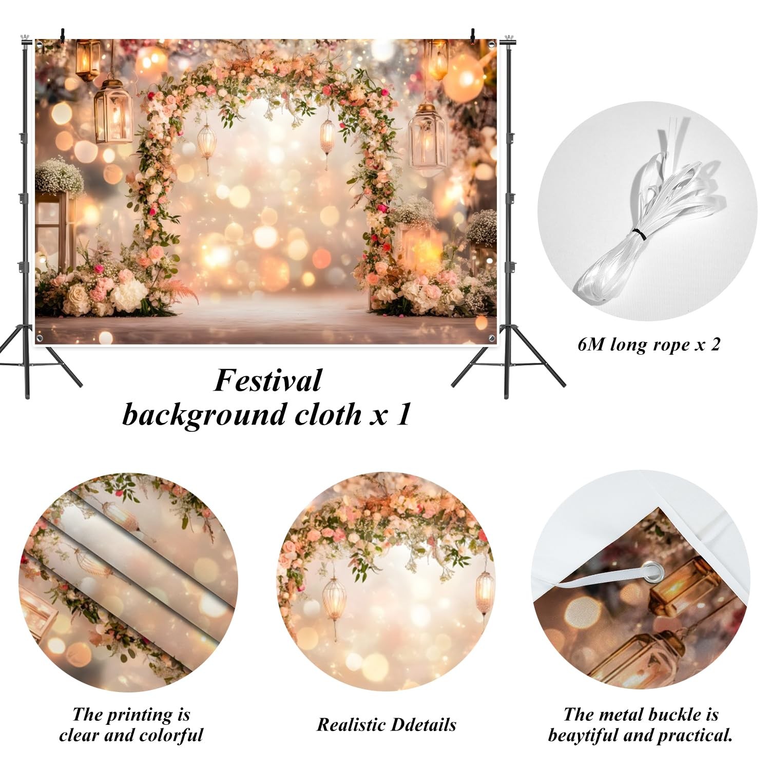 10×7 Ft Pink Valentines Day Backdrop Photography Studio Portrait Photo Props