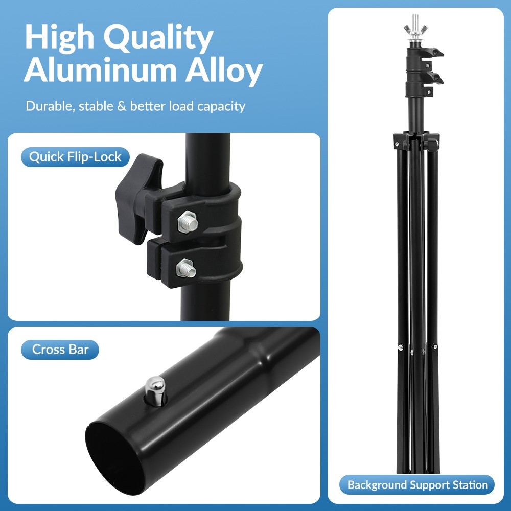 10FT Photography Adjustable Background Stand Support Photo Backdrop Crossbar Kit