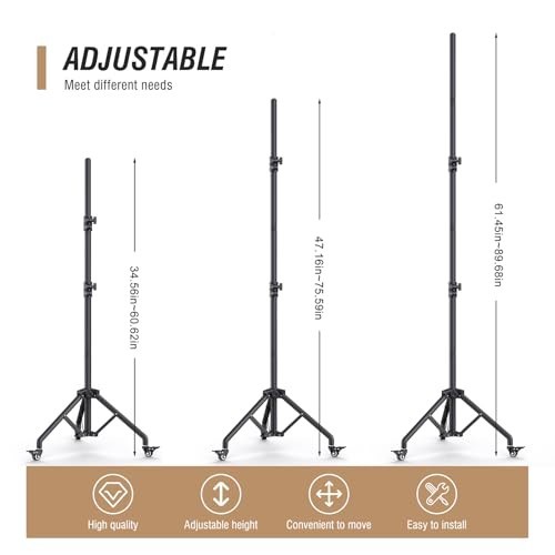 Adjustable Backdrop Stand with Wheels 10×7.5ft – Heavy Duty Photo & Video Suppor