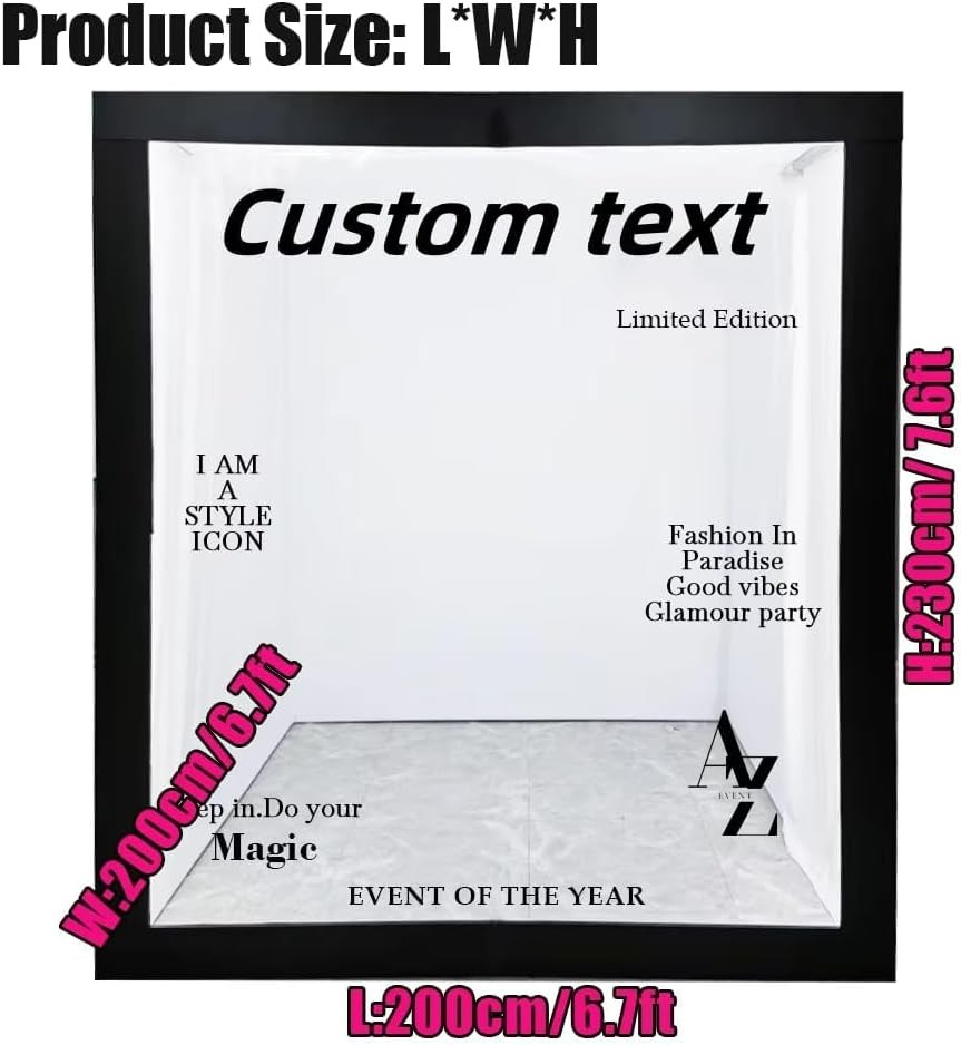 Magazine Photo Booth Box Wedding Photography Background with LED Light for Party