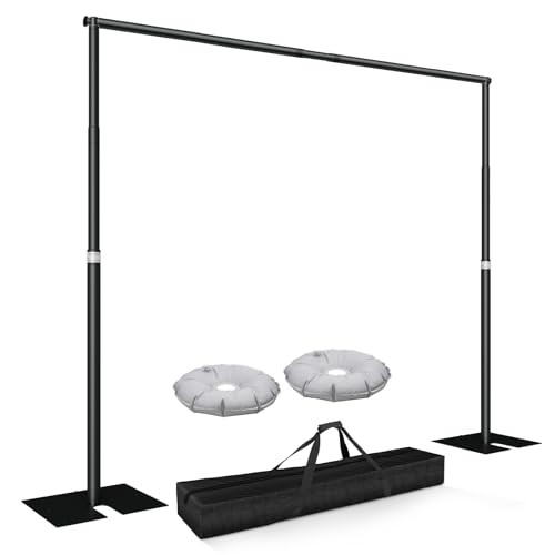 Pipe and Drape Backdrop Stand Kit Heavy Duty Back Drop Adjustable 10x10ft Black