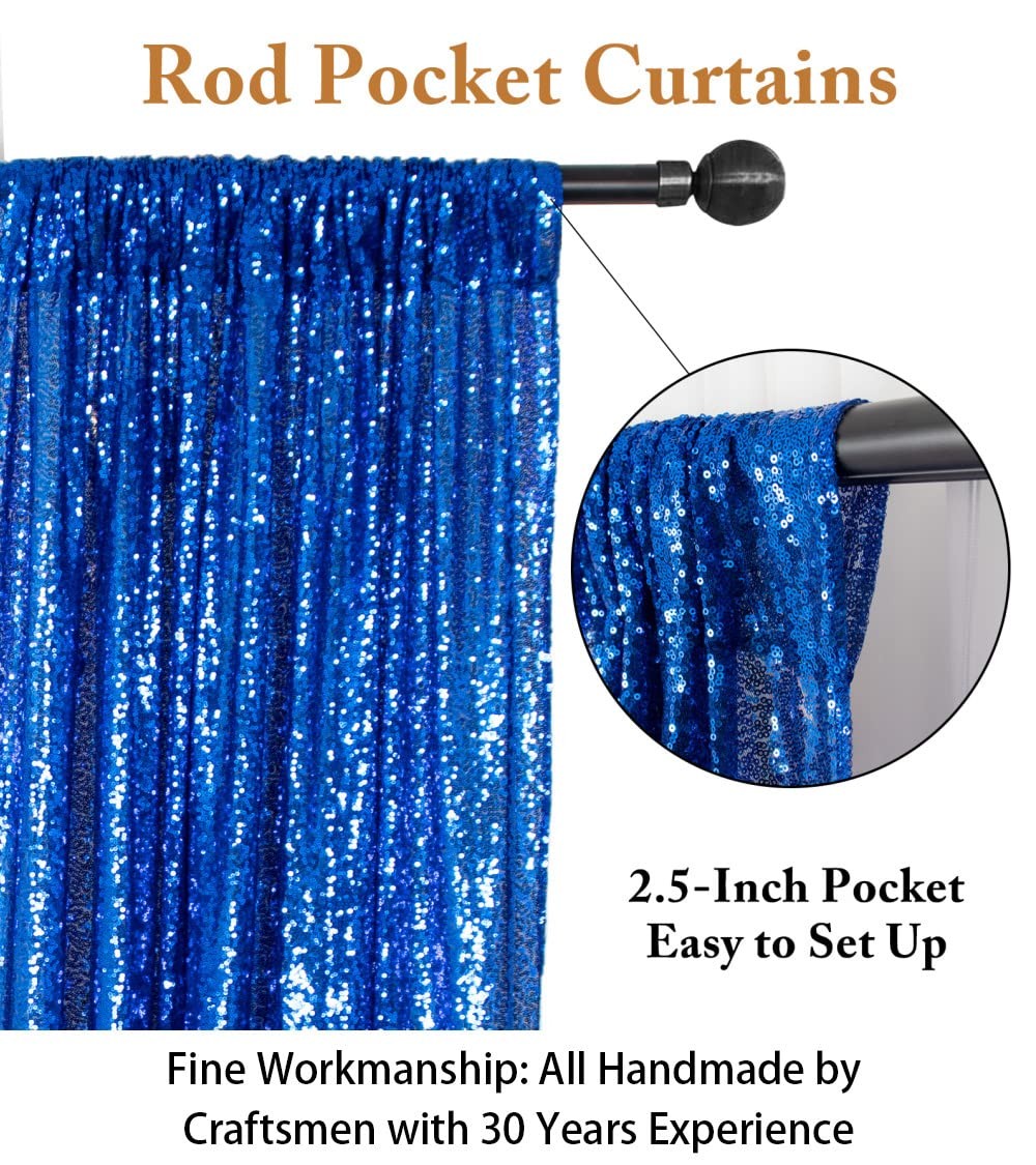 Sequin Curtains 2 Panels Royal Blue 2FTx8FT Sequin Photo Backdrop Sequin Back…