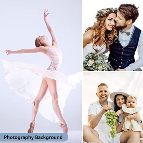 10X12ft White Backdrop for Photography, Polyester Background for 10x12ft White