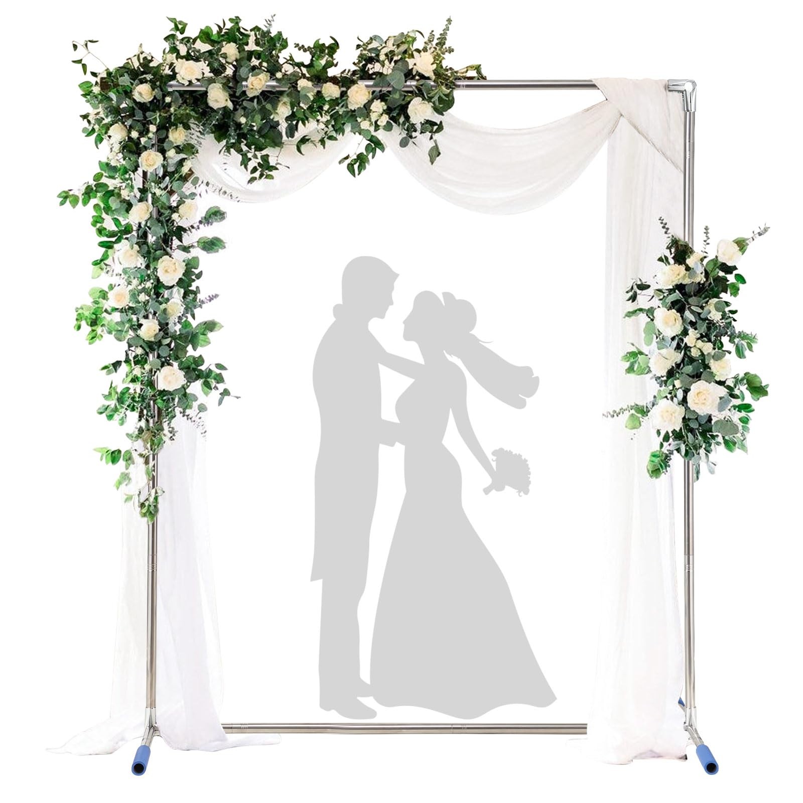 7×6 FT Metal Square Wedding Arch Backdrop Stand Stainless Steel Party Garden