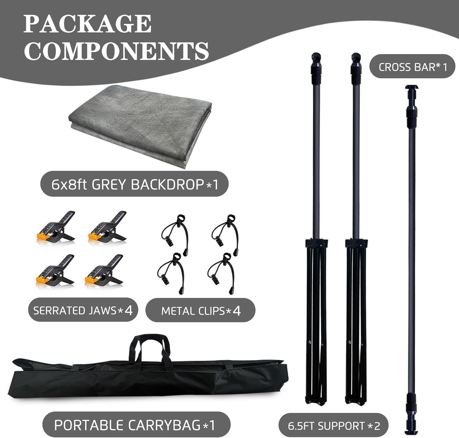 2-In-1 Portable Photo Backdrop Kit with 6X8Ft Abstract Background – Includes 6.5