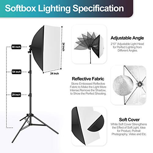 8.5 x 10 ft Backdrop Support System, Photography Video Studio Lighting Kit