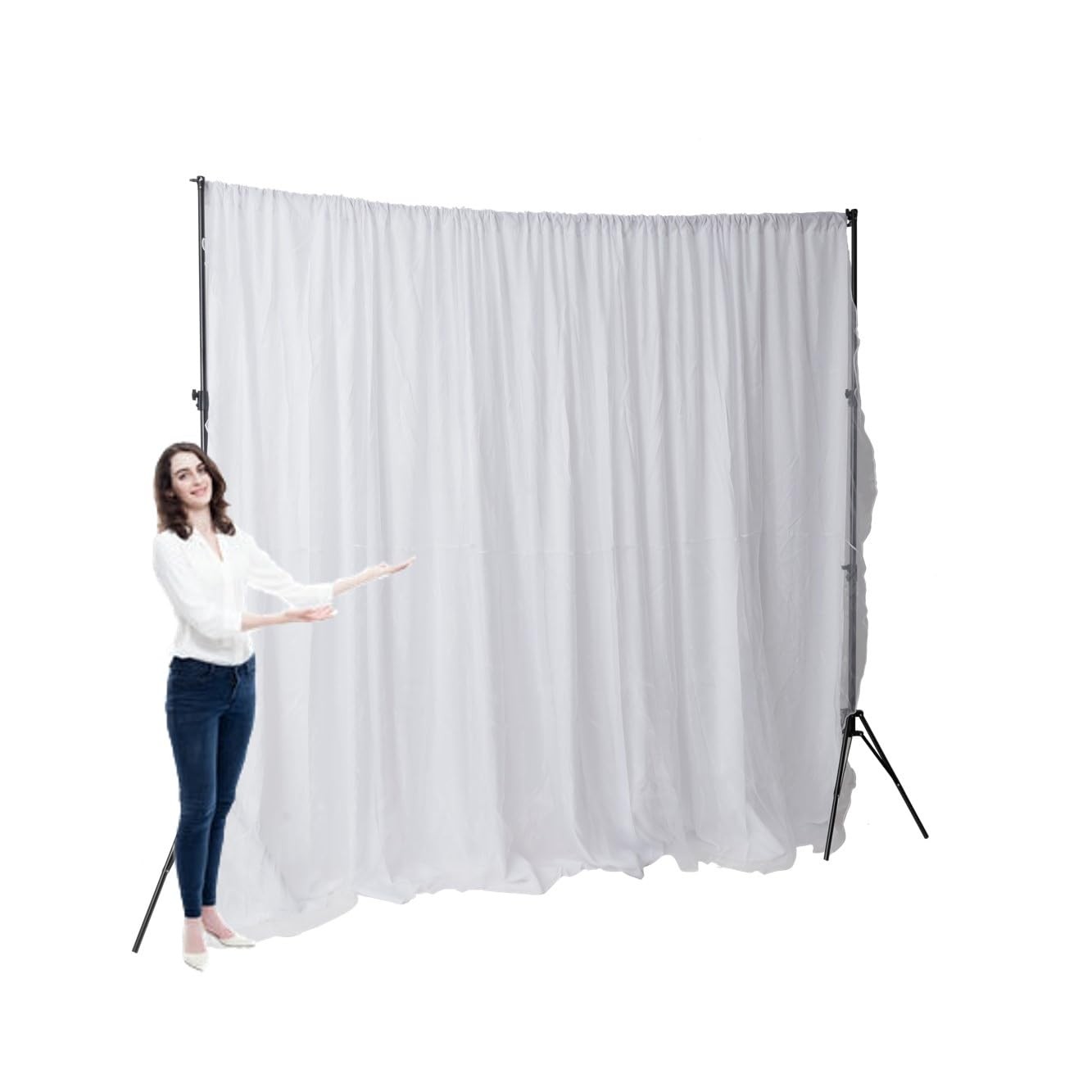 10 x 8 Ft Two Layers Backdrop White Chiffon Tulle Polyester Garage Divider