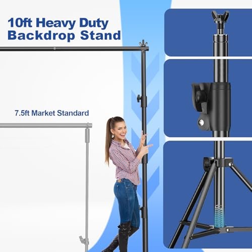 12 x 10ft Photo Video Studio Heavy Duty Backdrop Stand, Adjustable 10×12ft