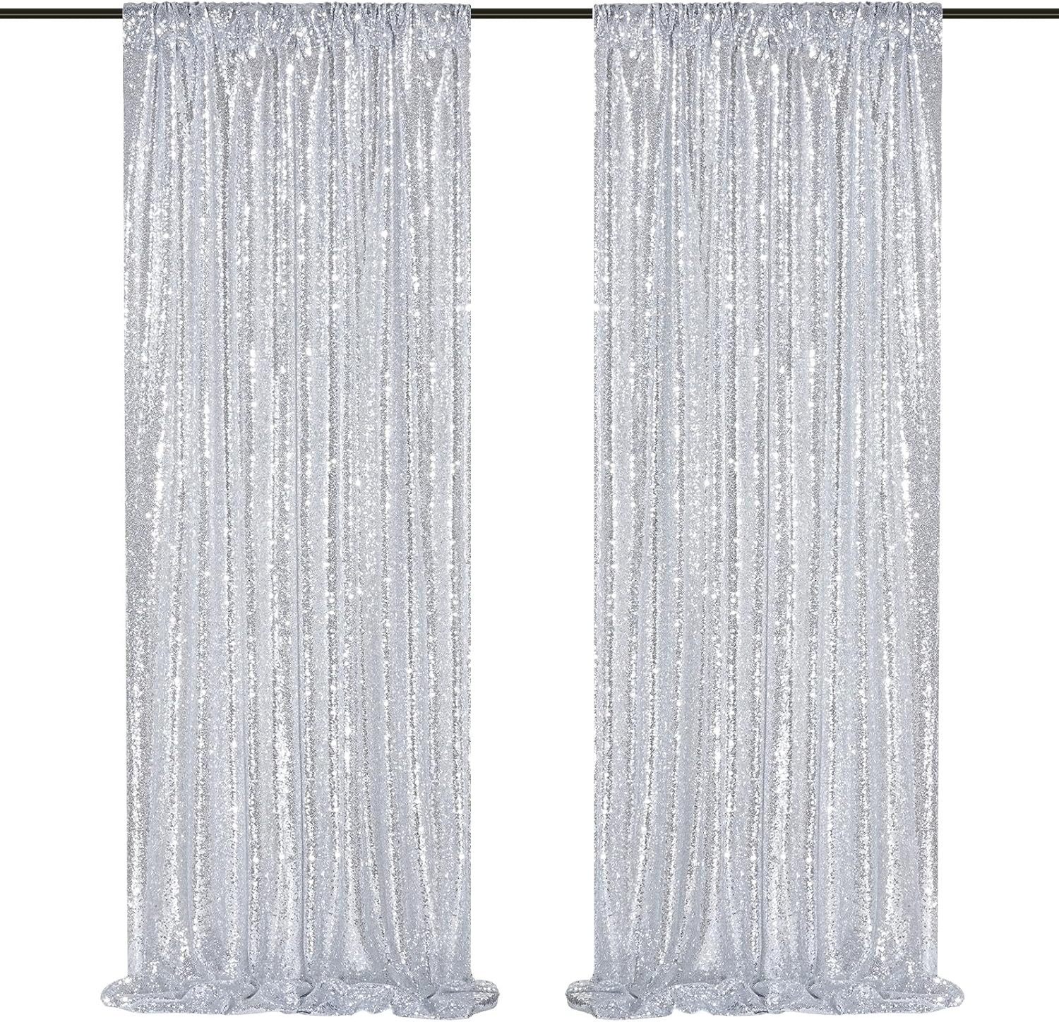 Lightweight Silver Sequin Backdrop Panels – Captivating Event Decor Solution