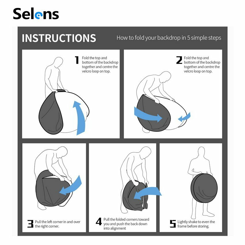 Selens Blue-Grey Backdrop Cloth Studio Two Sides Screen Background Photography