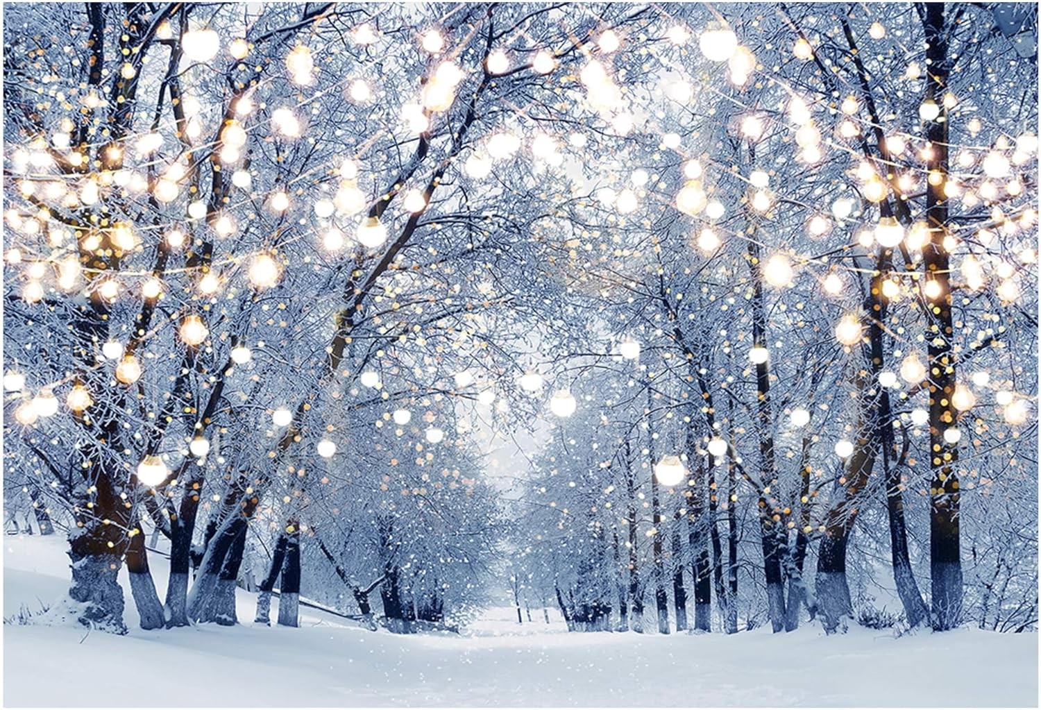 Funnytree 7x5ft Winter Scene Backdrop Wonderland 7'x5', Forest 1