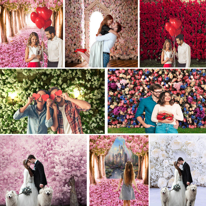 Romantic Floral Photography Background Video Studio Backdrops Party Wedding