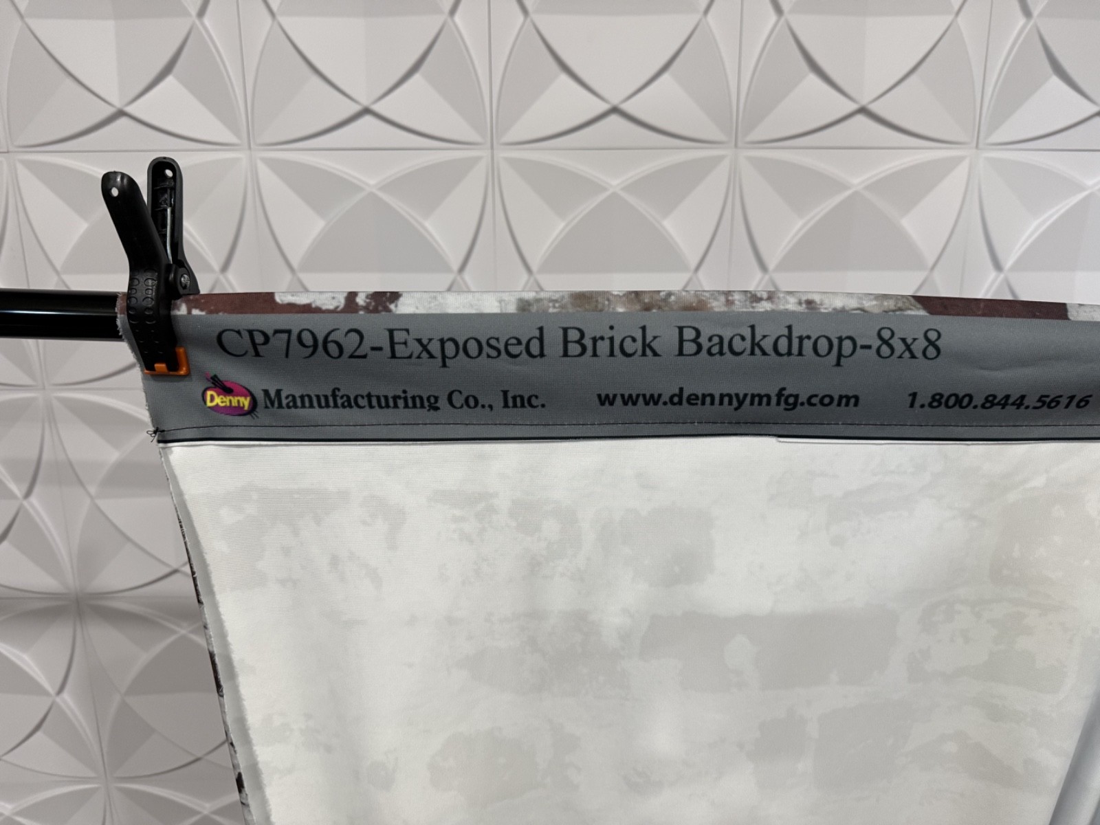8×8 Denny Manufacturing CP7962 Exposed Brick Freedom Cloth Backdrop Rod pocket