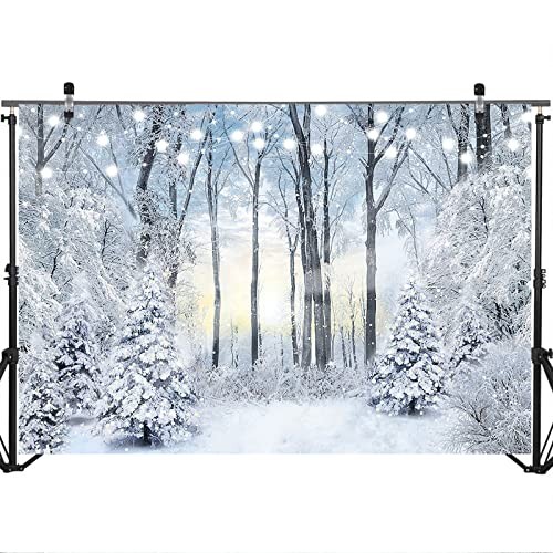 Snowy Forest Backdrop – Frozen Trees – Snowflake – Winter Wonderland – 8x6ft
