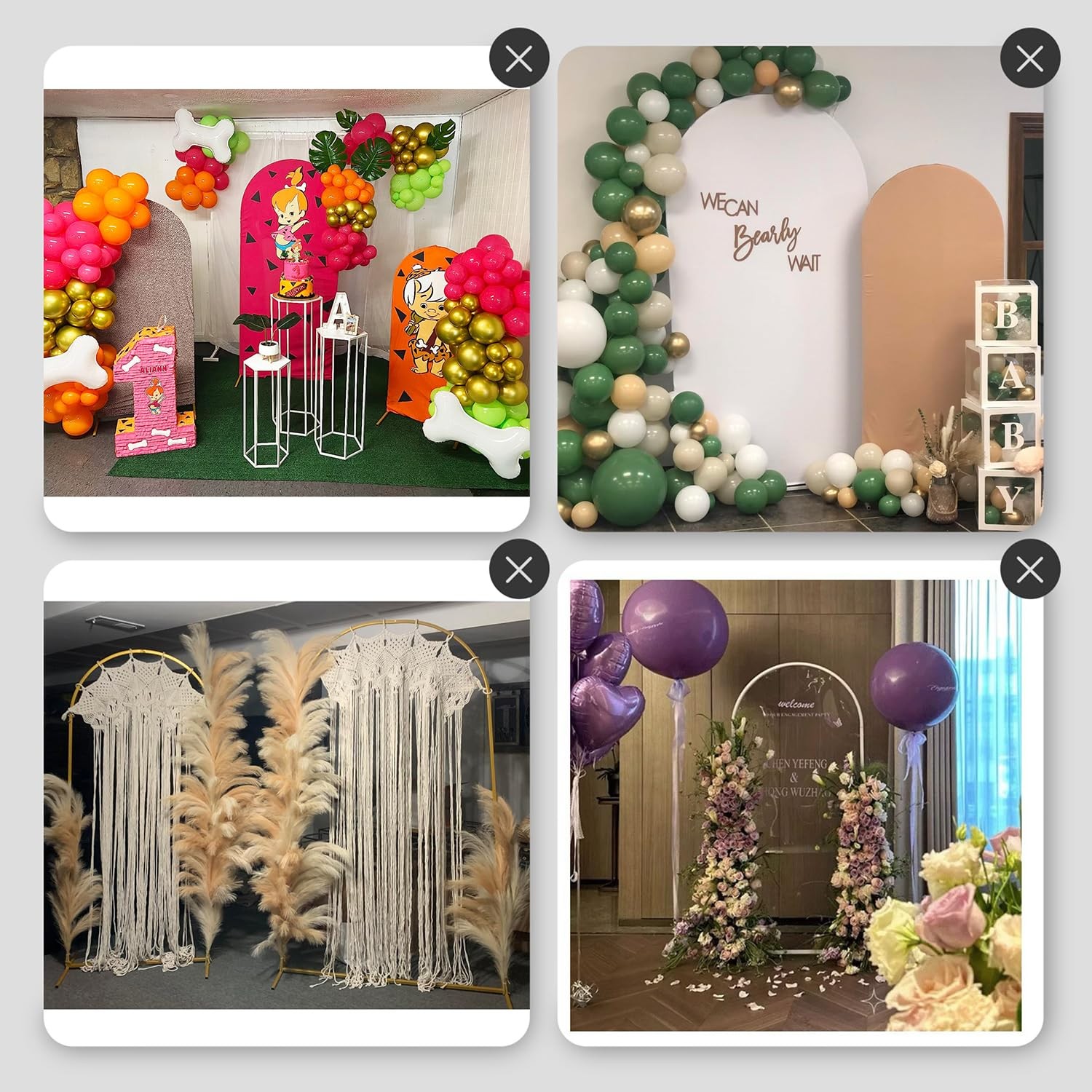 Gold Metal Arch Backdrop Stand Set, 7.2ft / 6.6ft / 6ft Balloon Arch Frame fo…