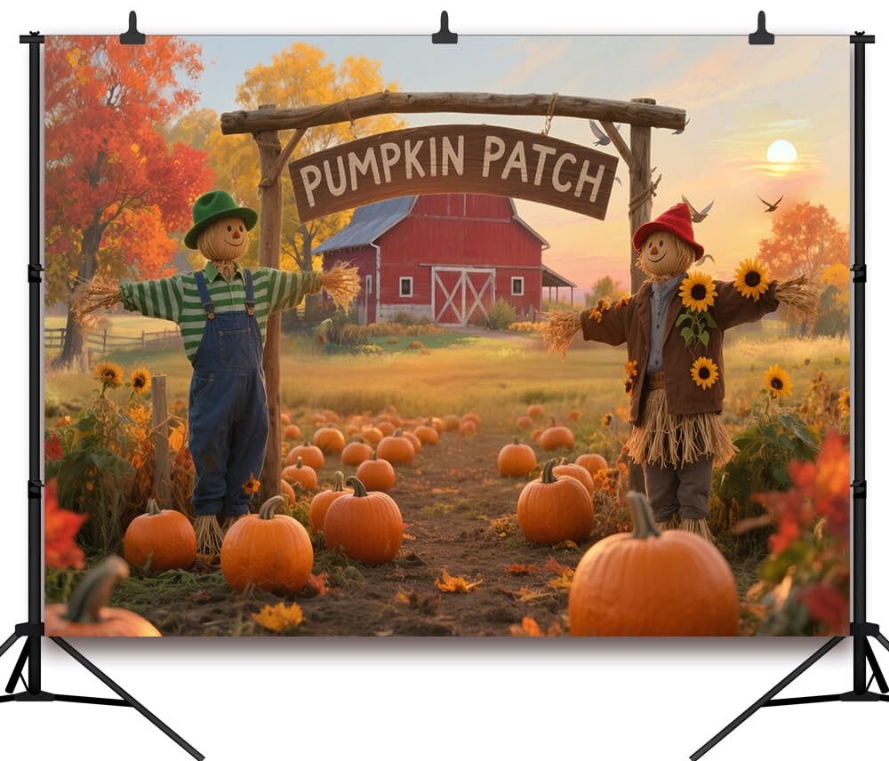 Fall Thanksgiving Backdrop 7×5 FT Pumpkin Patch Harvest Rural Background Prop