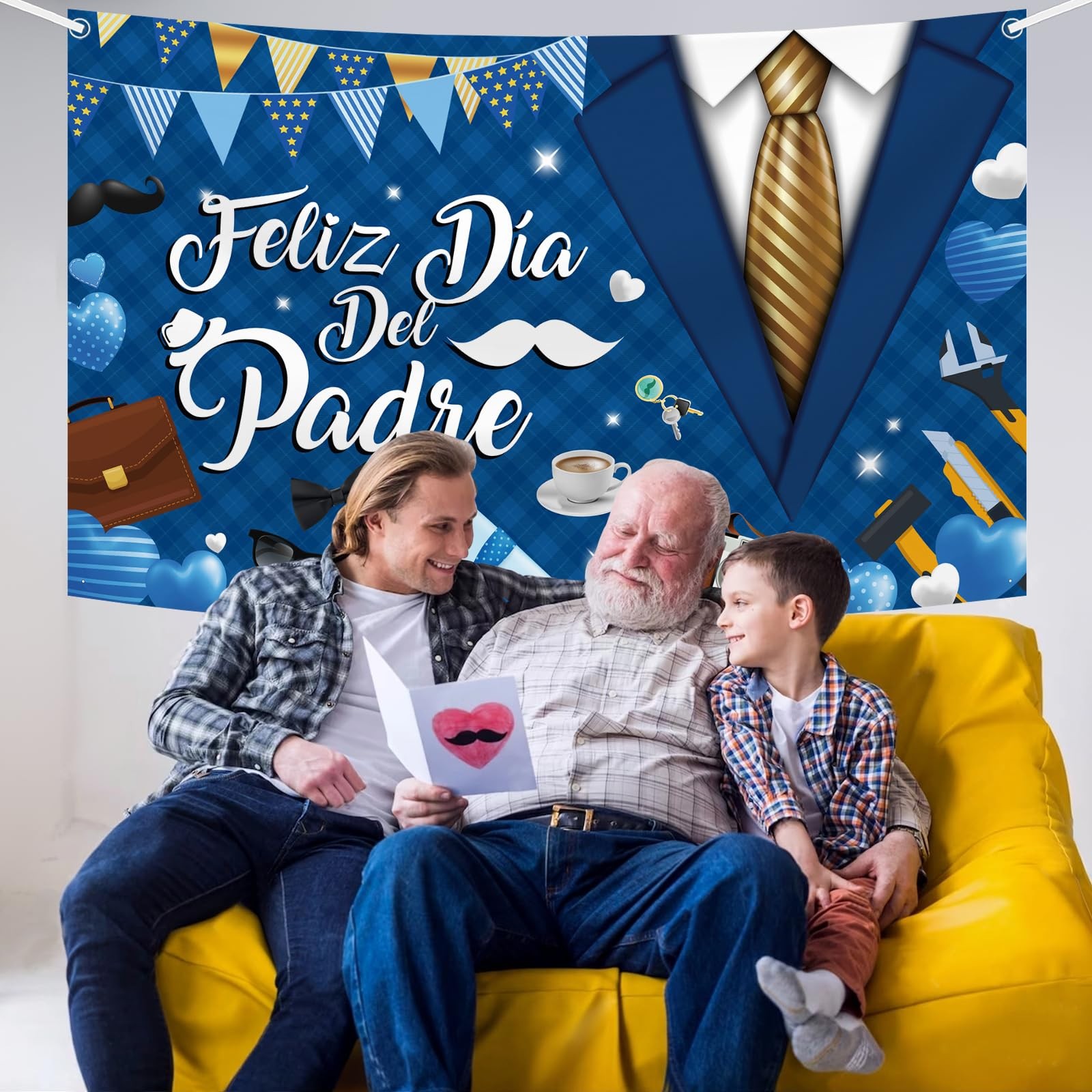 Feliz Día Del Padre Backdrop Spanish El Mejor Papá Del Mundo Party Decorations H