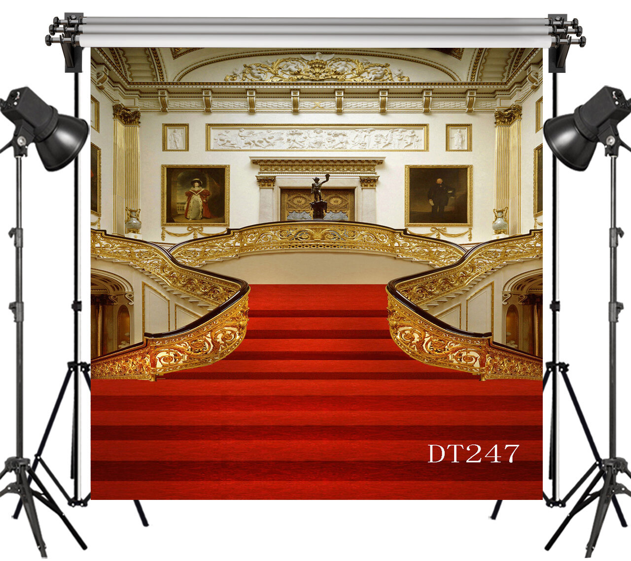 European Retro Palace Backdrop Red Carpet Background 10x10ft Photography Props