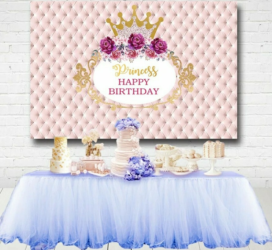 Princess Photo Background Vinyl Birthday Party Backdrop