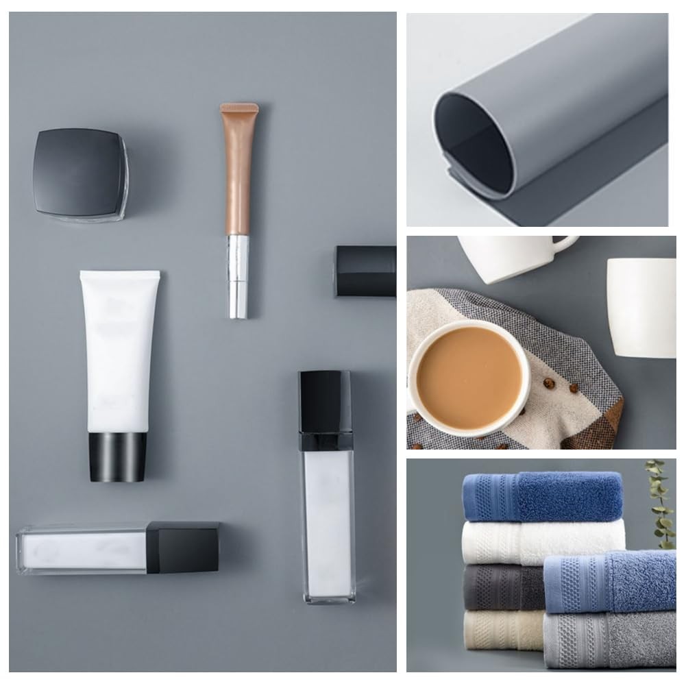 40×15 inch Matte Gray PVC Vinyl Photography Backdrop for Product, Video Studio