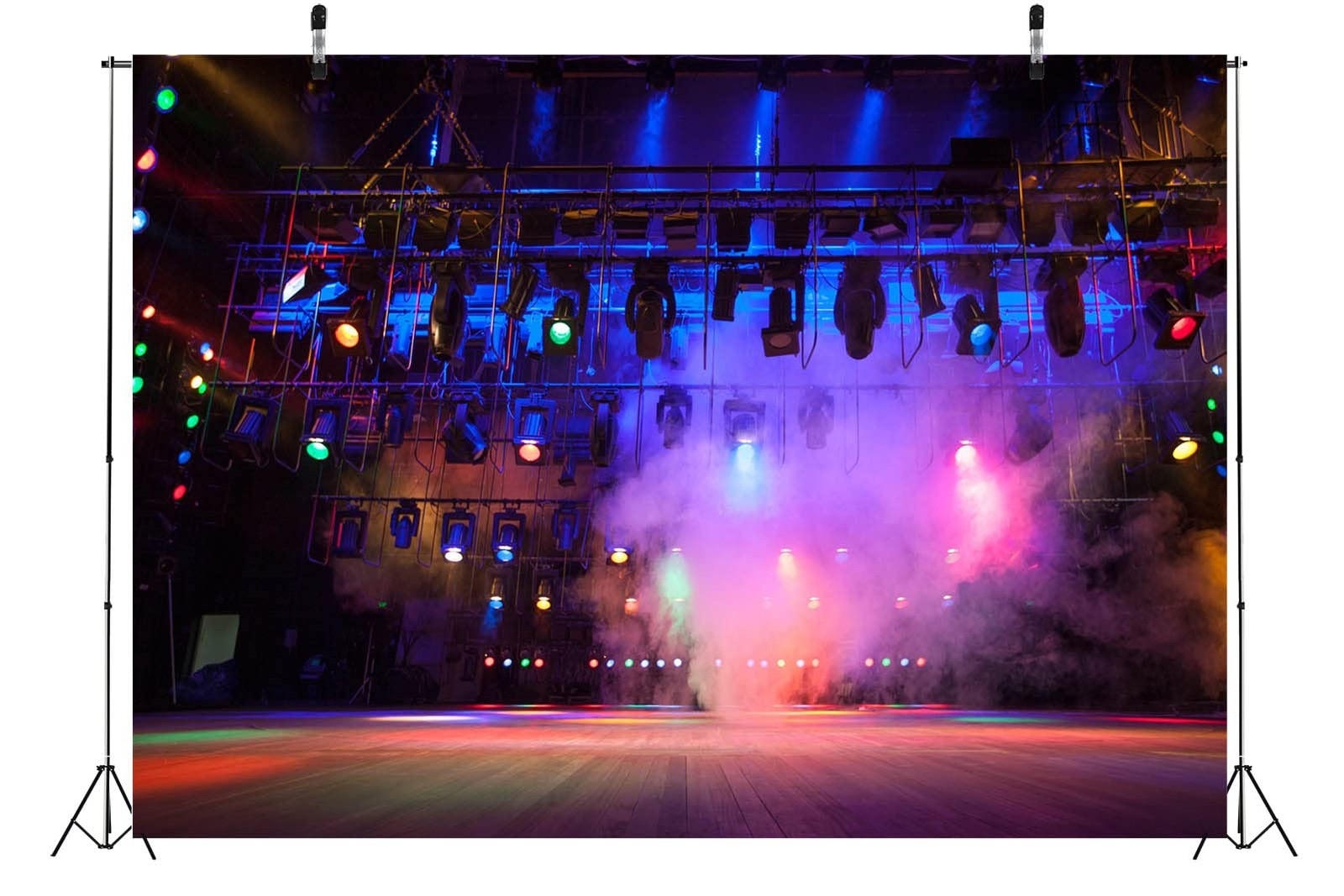 7X5Ft Fabric Music Concert Stage Backdrop for Photography Stage Spotlights Music