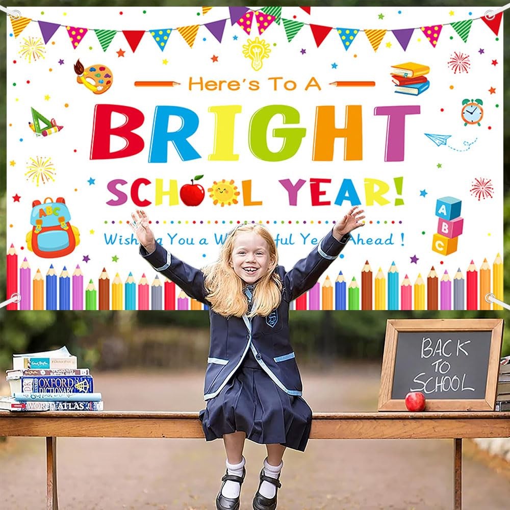 AIBIIN Back to School Photography Backdrop Black 70.8×43.3in Polyester