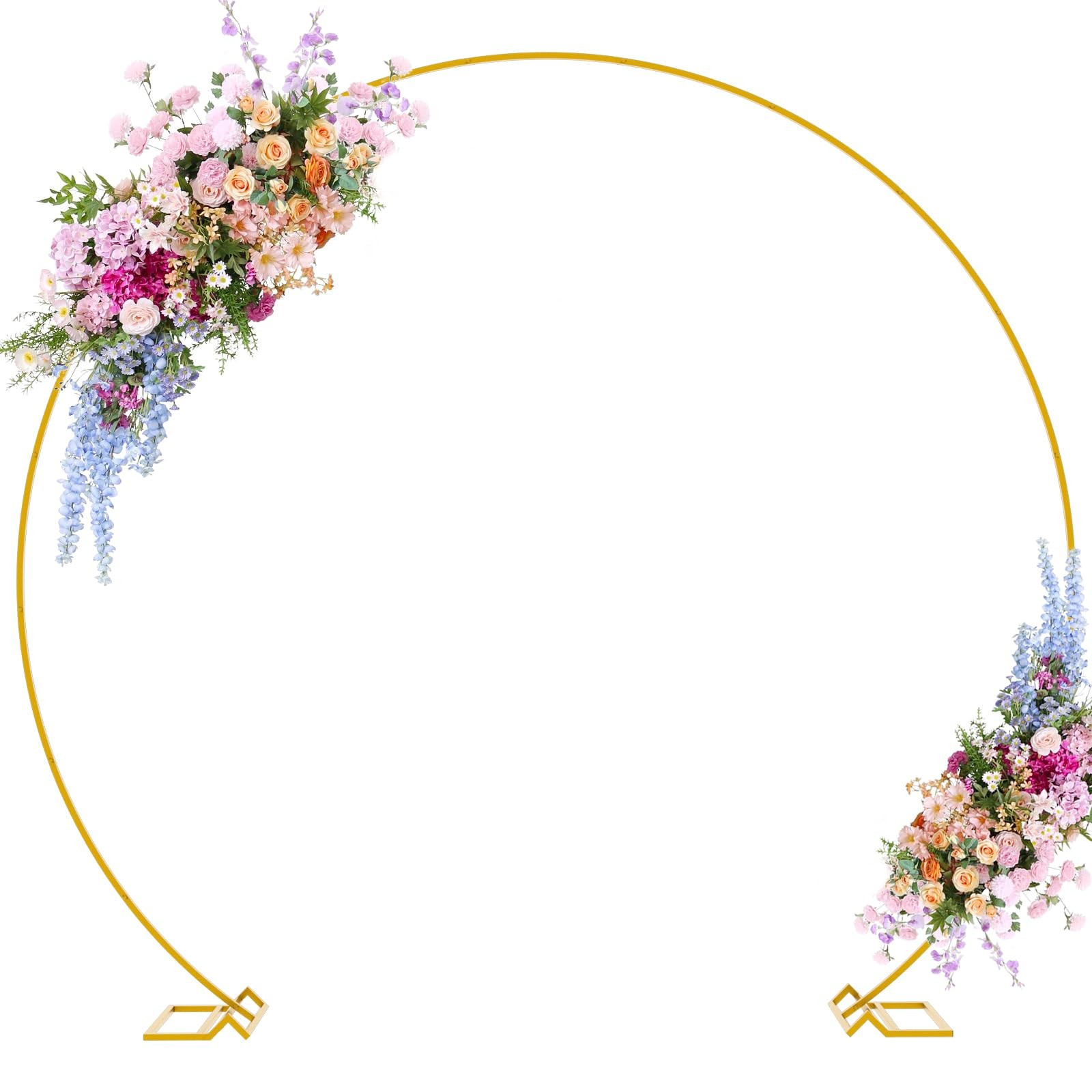 9.2FT Gold Round Backdrop Stand Metal Circle Balloon Arch Frame Wedding Arch …