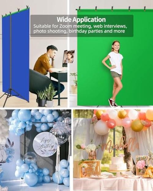 T Shape Backdrop Stand, 8×7.5ft(HxW) Portable Photo Background 8×7.5ft (HxW)