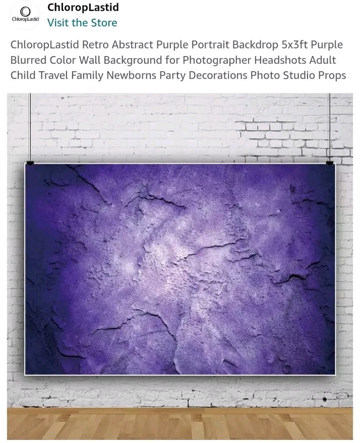 Kate Purple Texture Backdrop Background Hanging For Pictures Photos 5′ X 3′, New