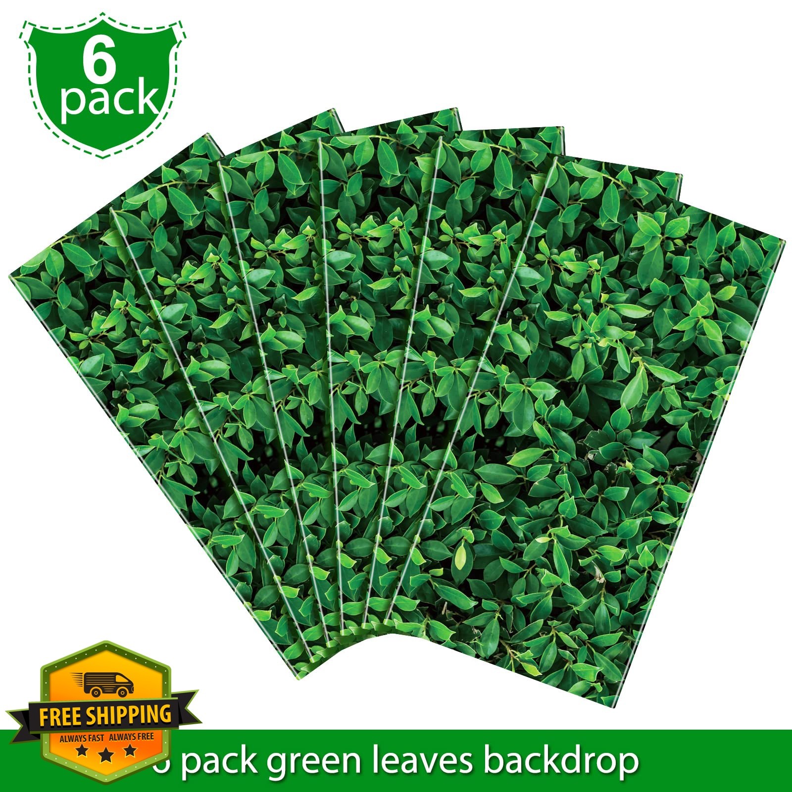 Tatuo 6 green leaves backdrop 9×4.5ft