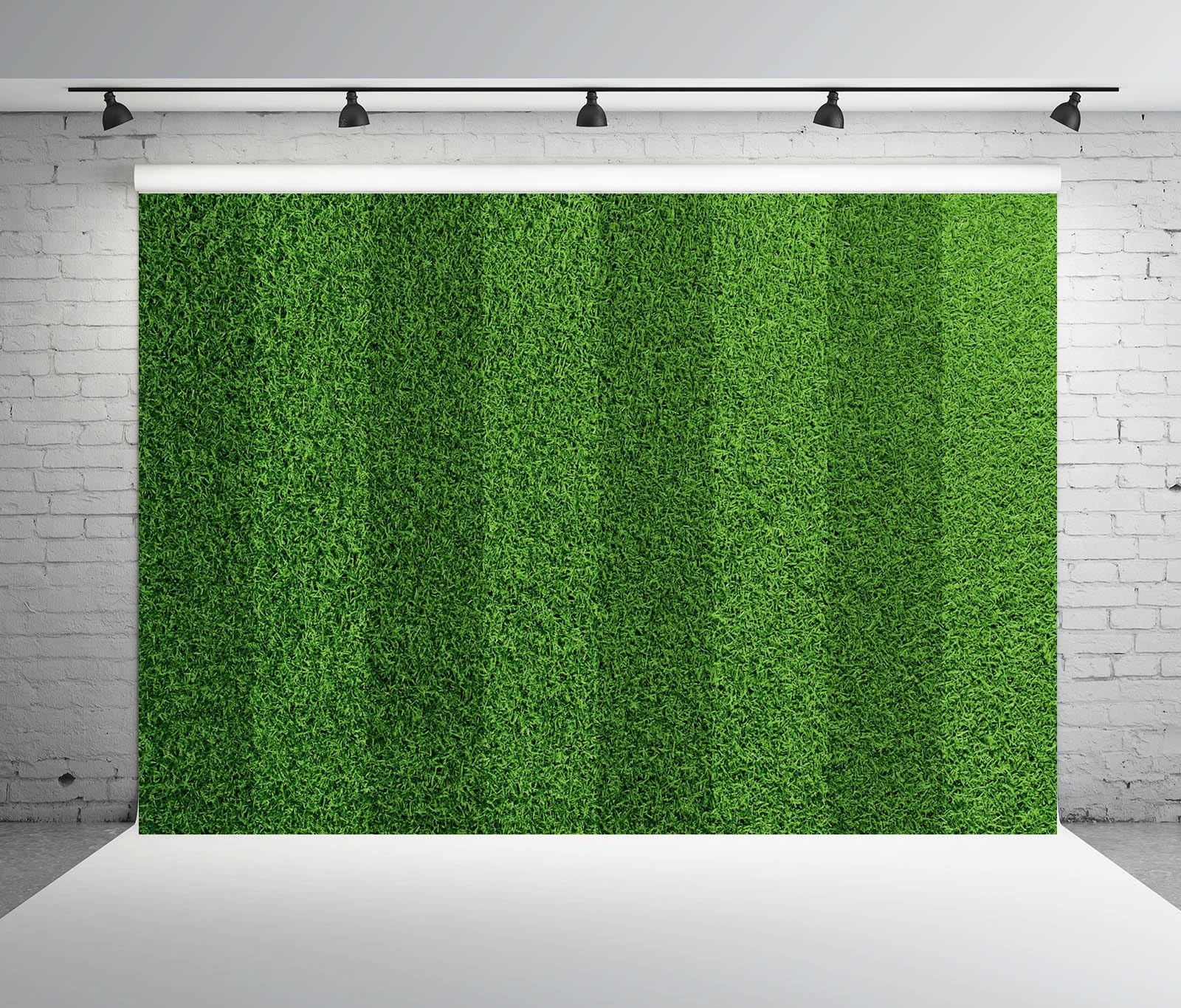 7x5ft Fabric Green Grass Lawn Backdrop Football Stadium Soccer Field Sports G…