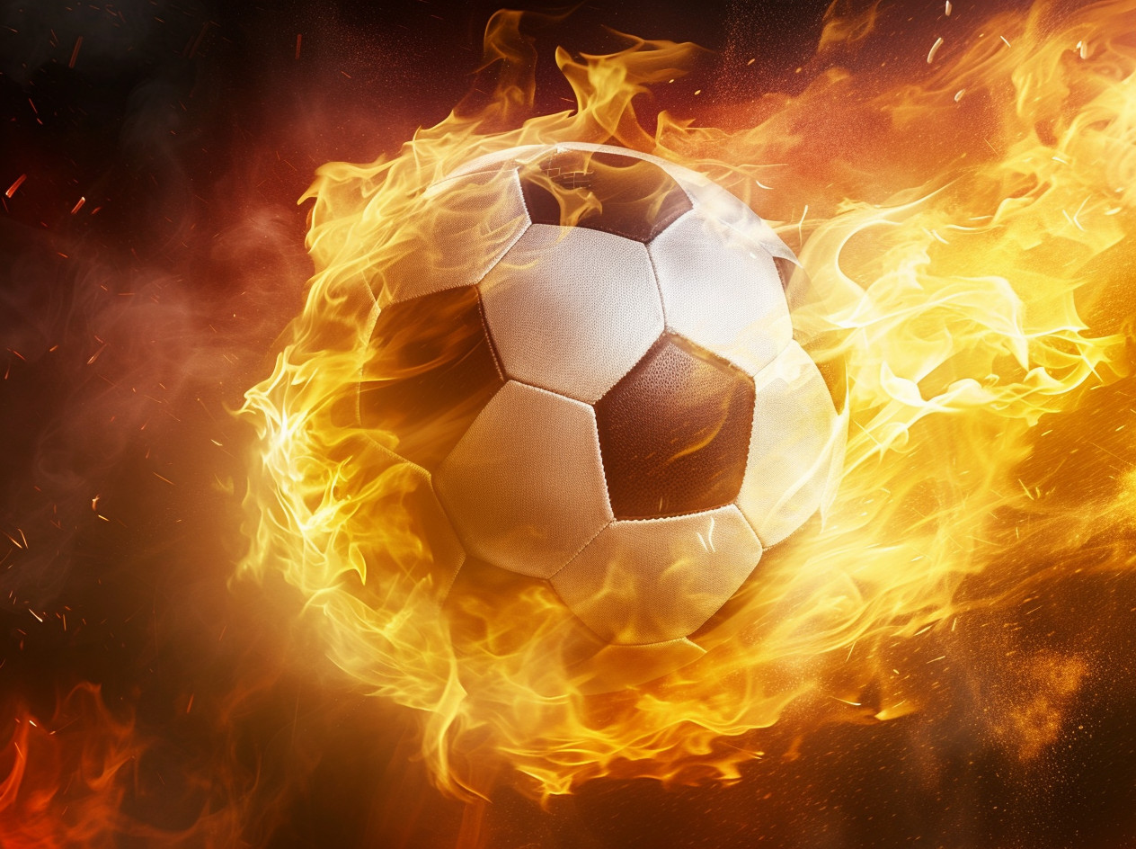20 Football with Fire Theme Digital Backdrop Overlay Digital Studio Backdrop