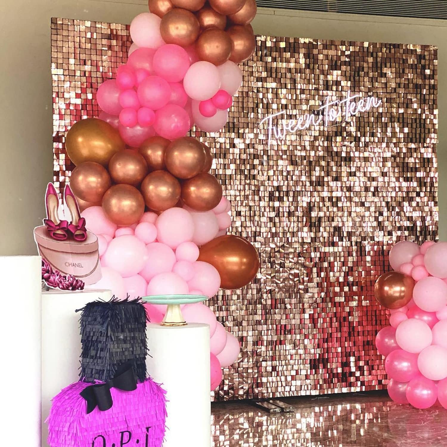 Shimmer Wall Backdrop Ppanels 24 Pieces Square Panel Diy Party Backdrop For Birt