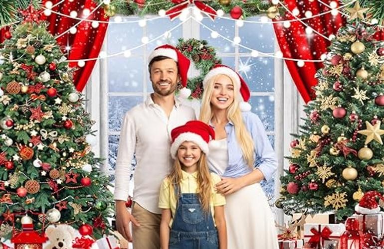 Christmas Backdrop Winter Snow Scene Backdrop for Photography Christmas 7x5ft