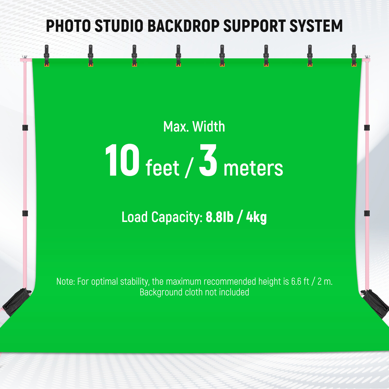 NEEWER Photo Studio Backdrop Support System Background Stand with 4 Crossbars