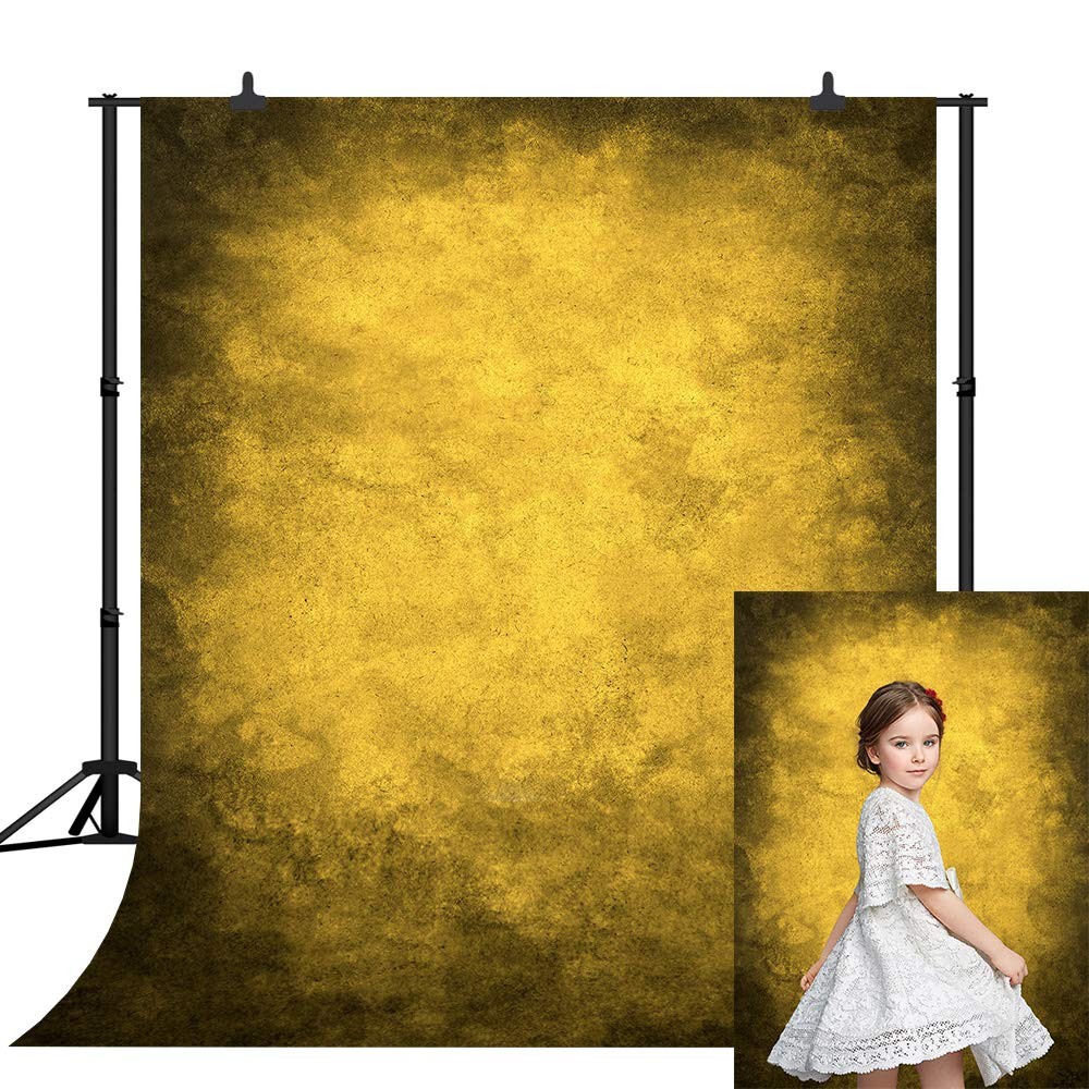 5×7 FT Retro Abstract Yellow Portrait Backdrop Photography Seamless Background