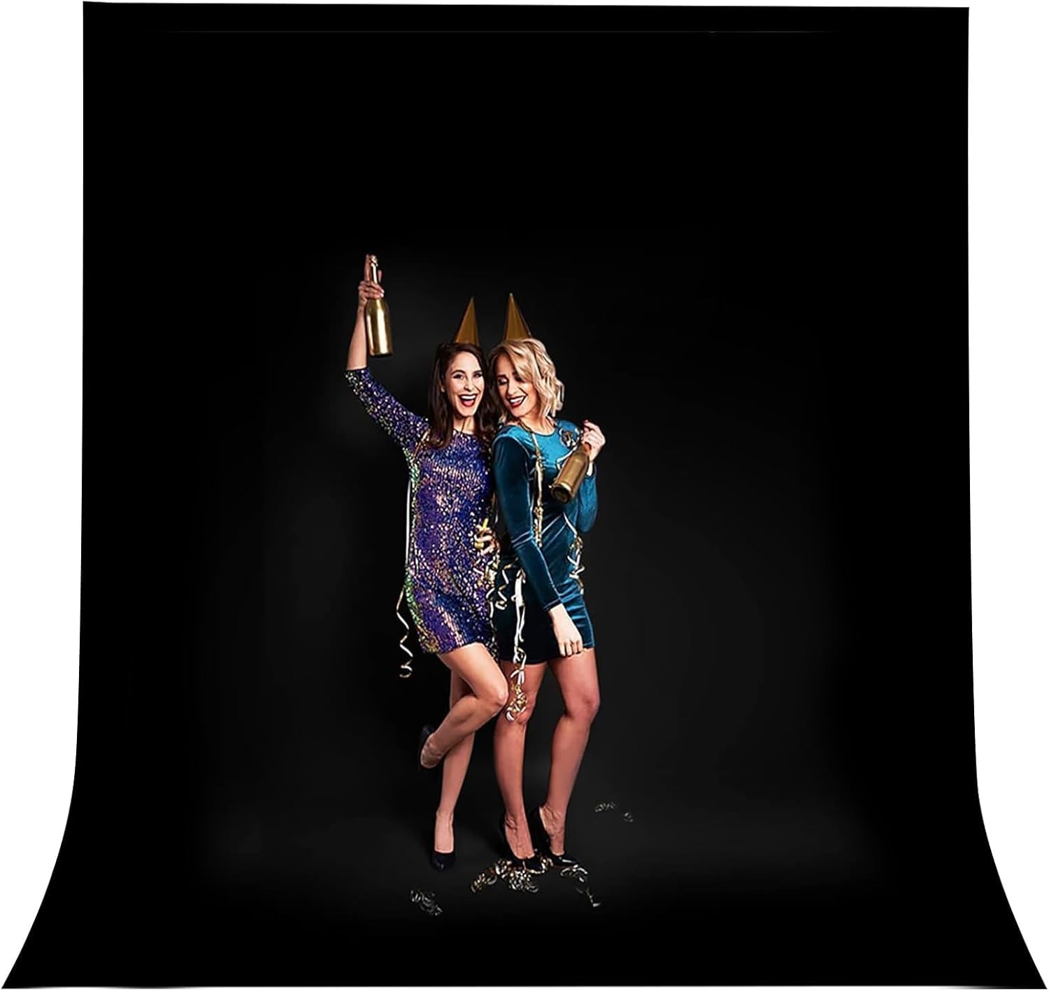 10x20ft Black Backdrop for Photography, Pure Polyester Black Photo Booth Backdro