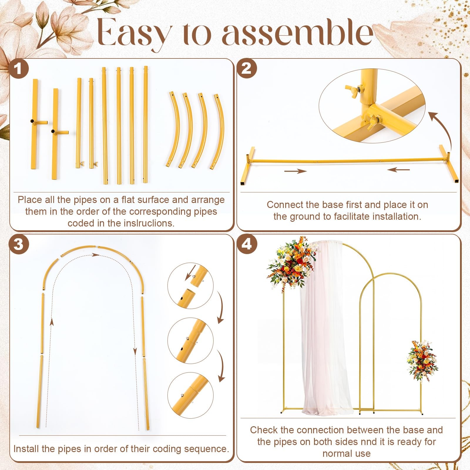 2 Pack Backdrop Stand with Reversible Covers 7.2ft 6ft Metal Arch Frame for B…