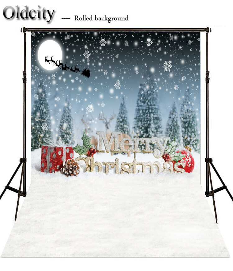 Snow Photography Background Winter Photographic Backdrop Christmas Stage Party