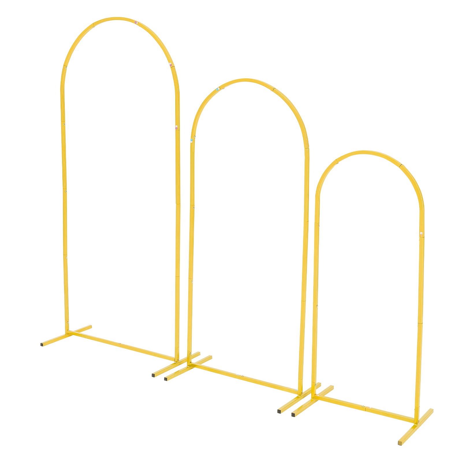 Gold Metal Arch Backdrop Stand Set of 3 (6/5/4 ft) for Wedding Party