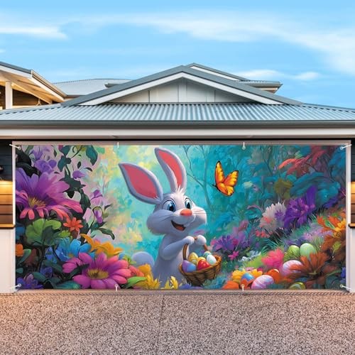 7 * 16FT Summer Garage Door Cover Decorations Sunset Palm Trees Garage Door