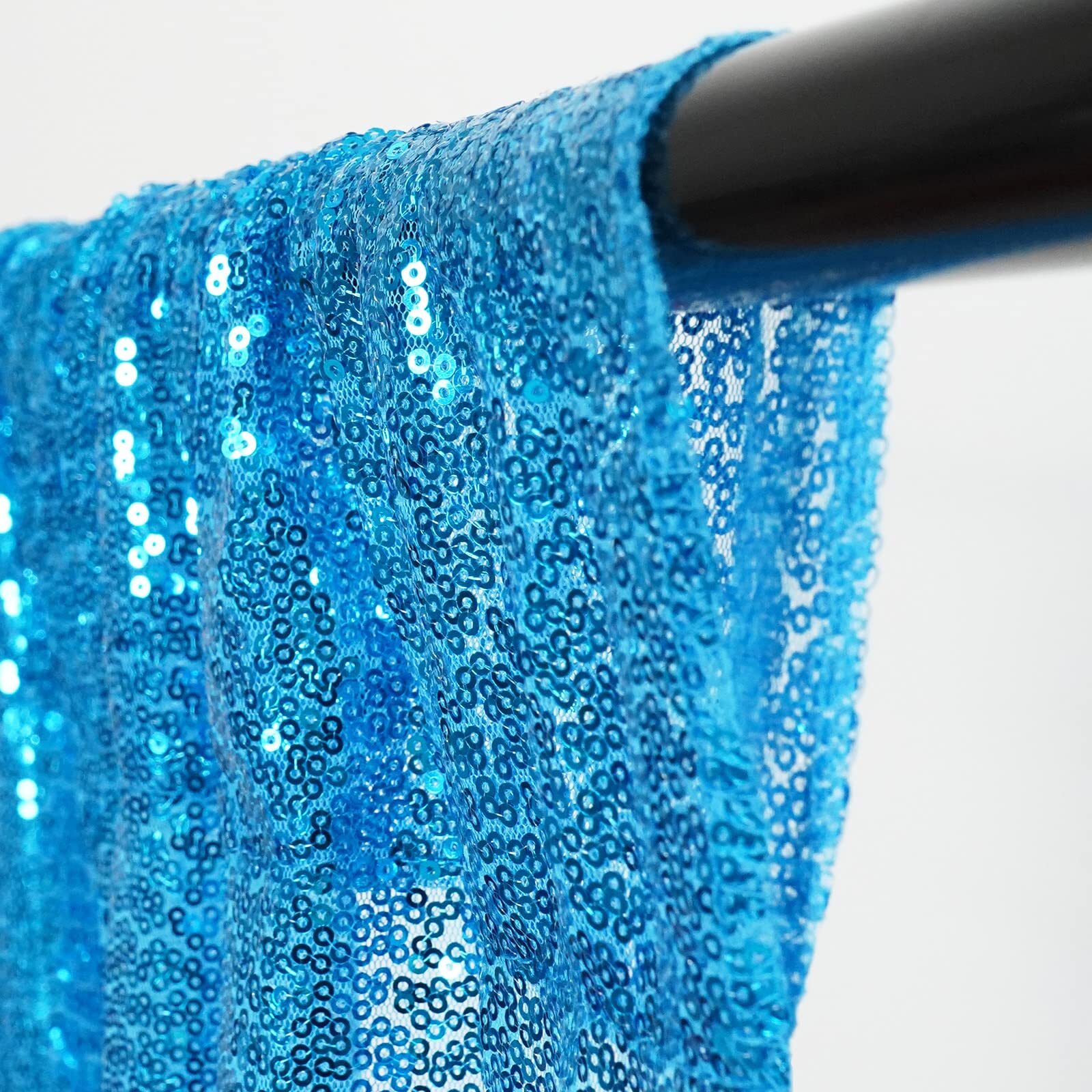 Turquoise Sequin Backdrop Curtains 4 Panels Sequin Backdrop 2FTx8FT Sequin Cu…
