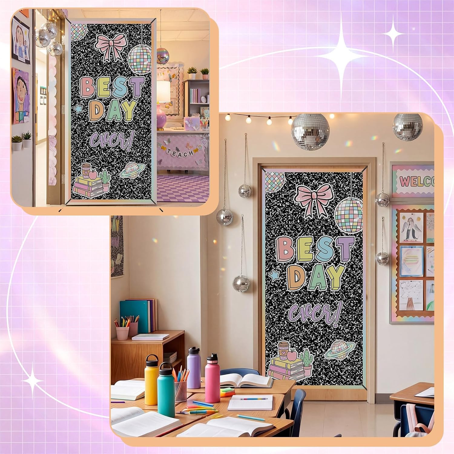 Classroom Welcome Door Cover Composition Notebook Back to School Banner Welcome