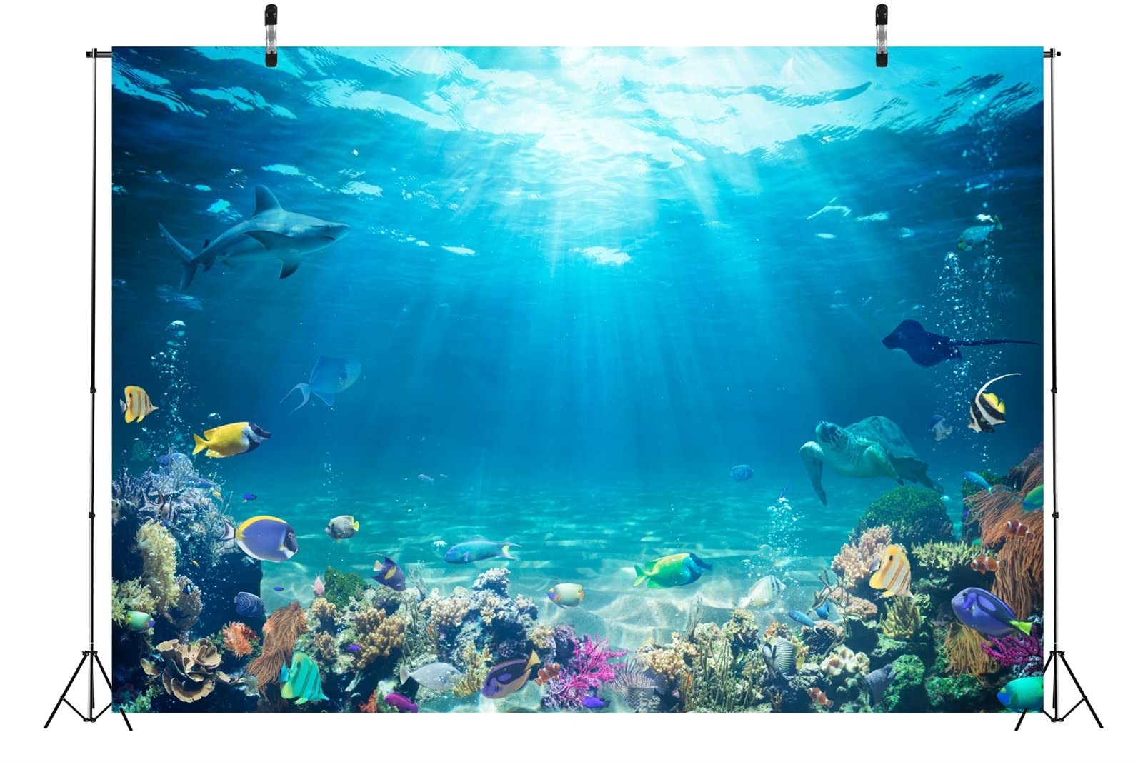 BELECO Underwater World Backdrop 7x5ft Fabric Undersea 7x5FT, A10290
