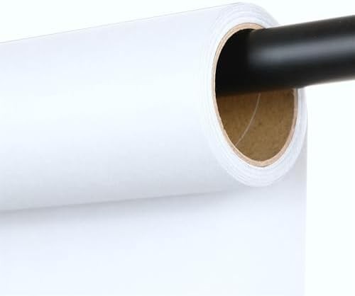 White Seamless Photography Backdrop Paper 53″ x 16.4′ – Heavyweight Non-Reflecti