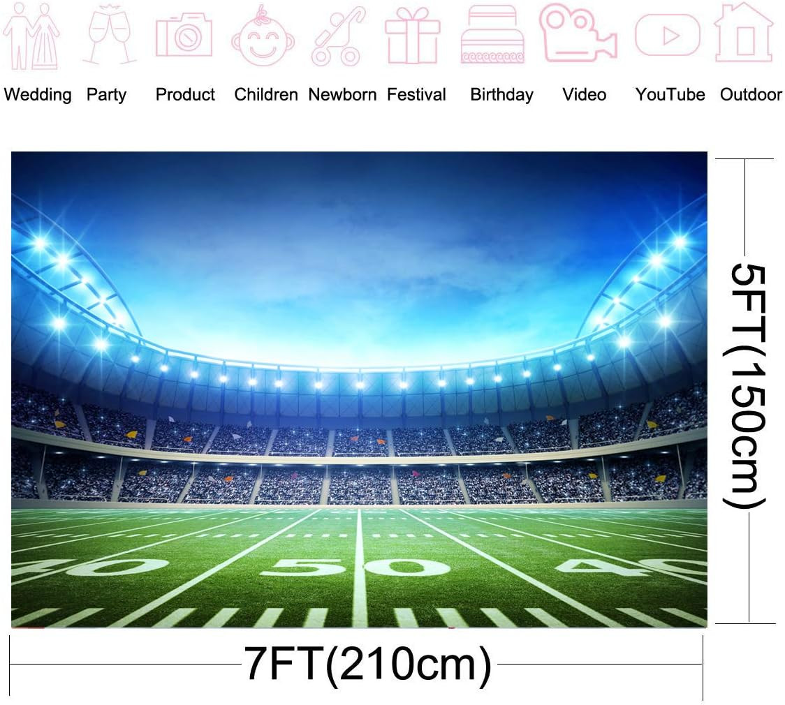 Super Bowl Sport Theme Party Decorations Football Backdrop Background for Tailga