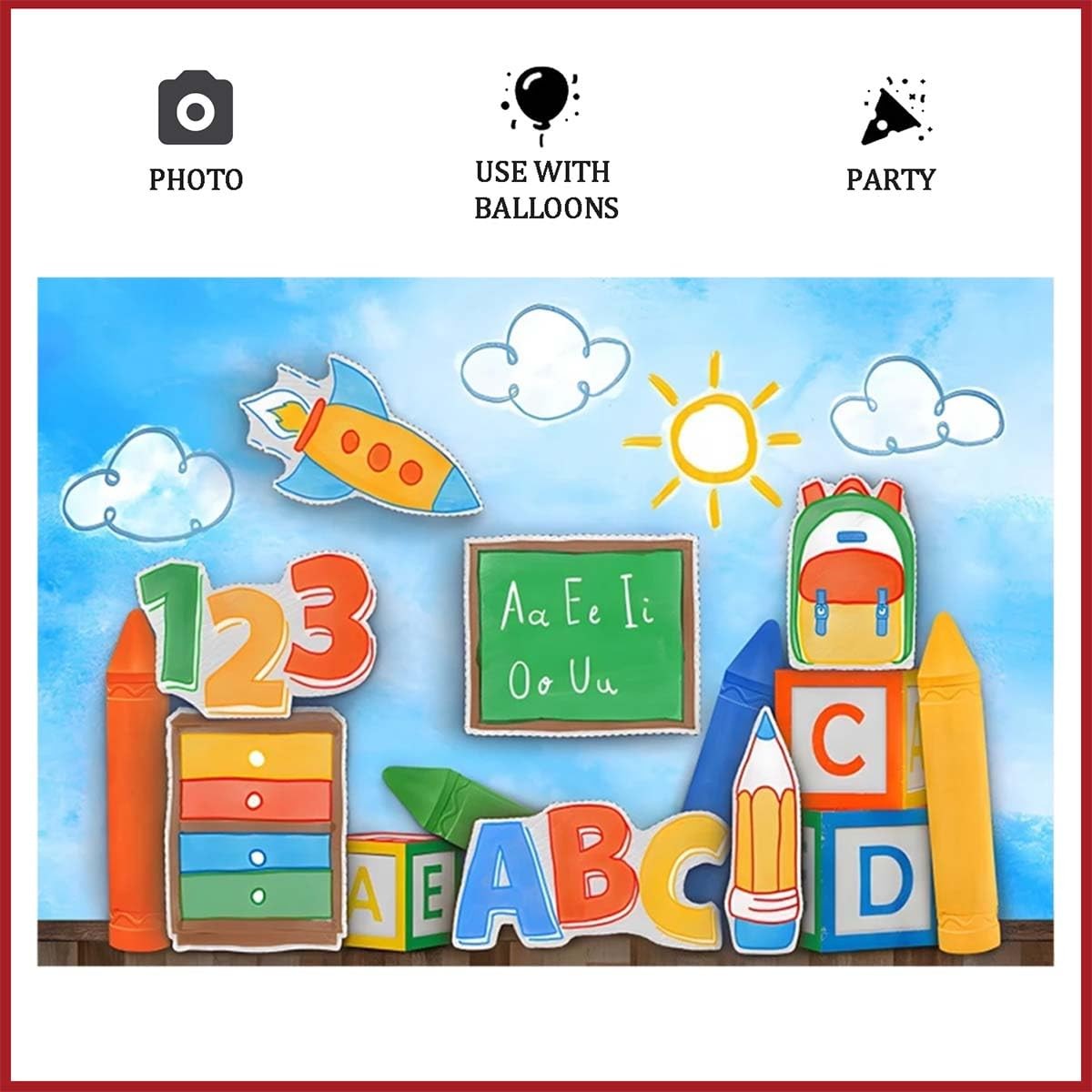 Back To School Photography Backdrop Chalkboard Classroom Photo 5x3Feet Decor