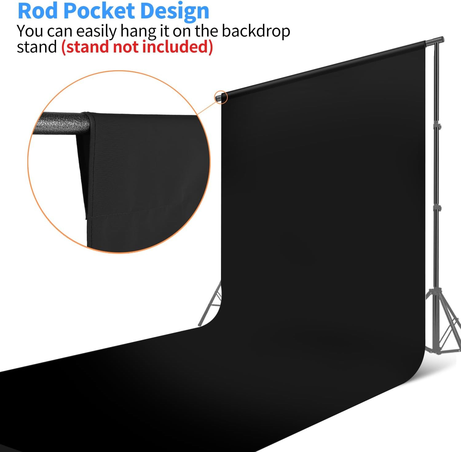 Black Backdrop Background,10X20 Ft Black Backdrop Screen for Photoshoot, Black P