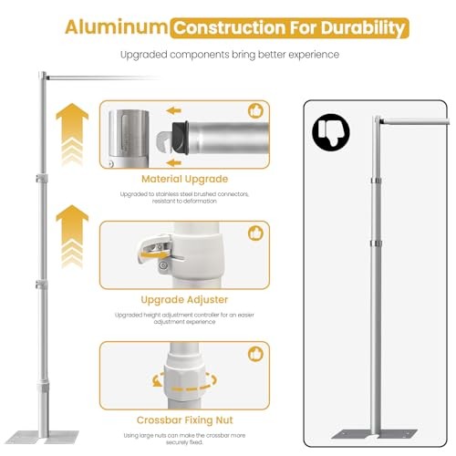 10ft x 20ft Adjustable Backdrop Stand Kit – Heavy Duty Pipe and Drape Stand