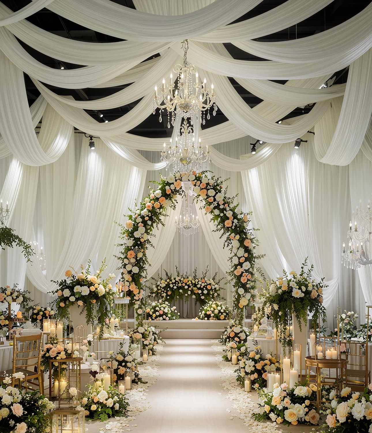 Domova 50ft x 40ft Ivory Ceiling 50FTx40FT (W5’xH40′, 10 Panels),